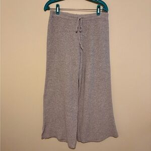 Aerie Waffle Knit Grey Wide Leg Sweatpants